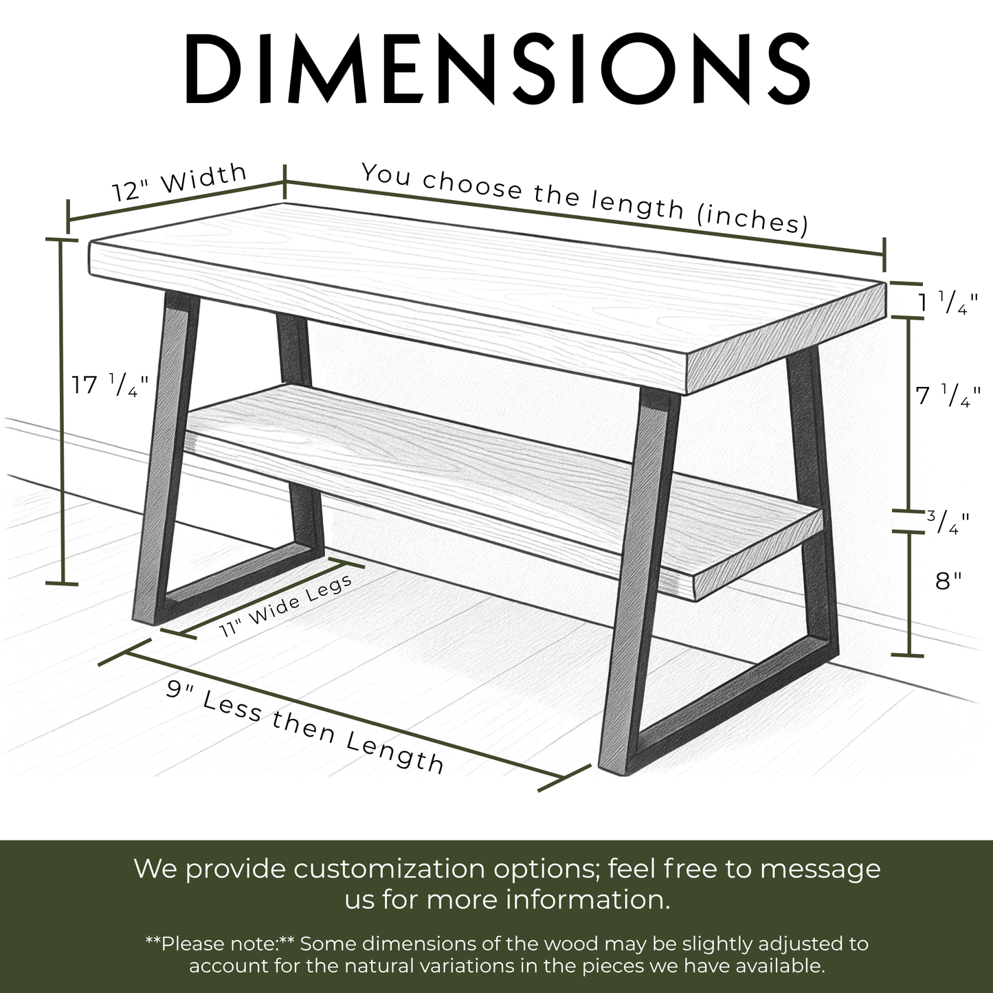 Entry Way Bench - Shoe Storage Bench - Metal Bench Legs