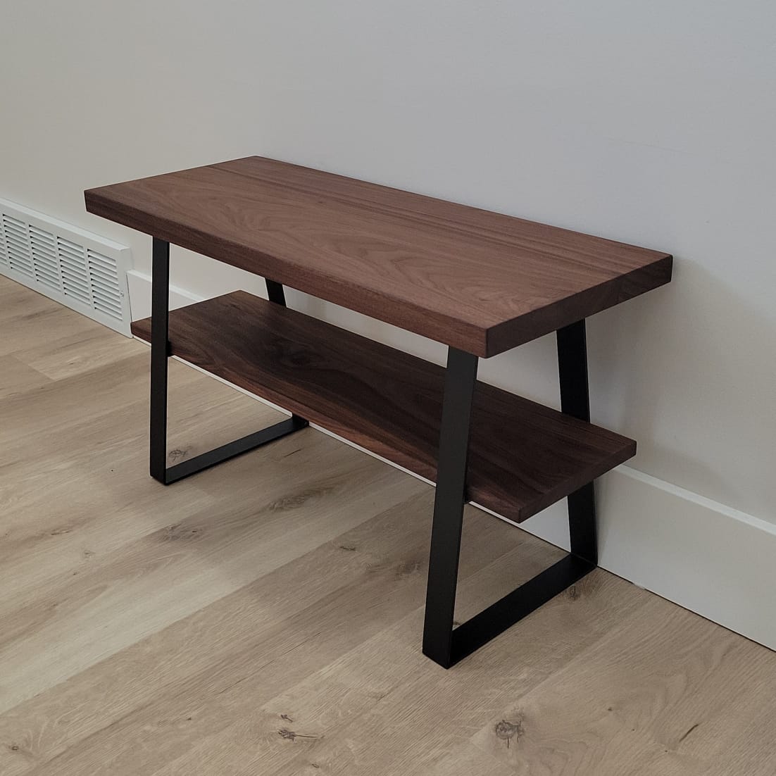 Entry Way Bench - Shoe Storage Bench - Metal Bench Legs - Icehouse Woodwork & Design