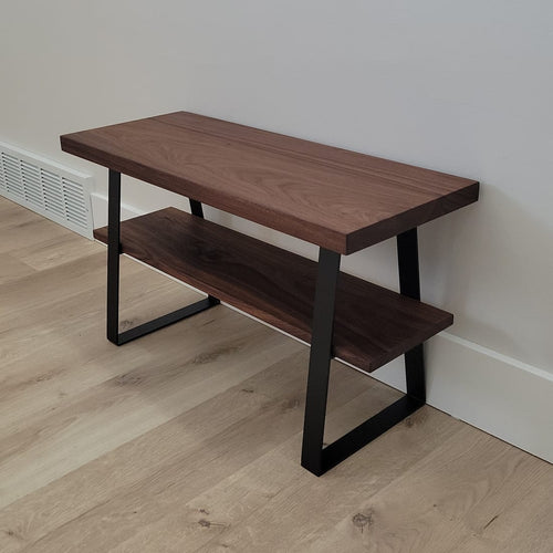 Entry Way Bench - Shoe Storage Bench - Metal Bench Legs - Icehouse Woodwork & Design