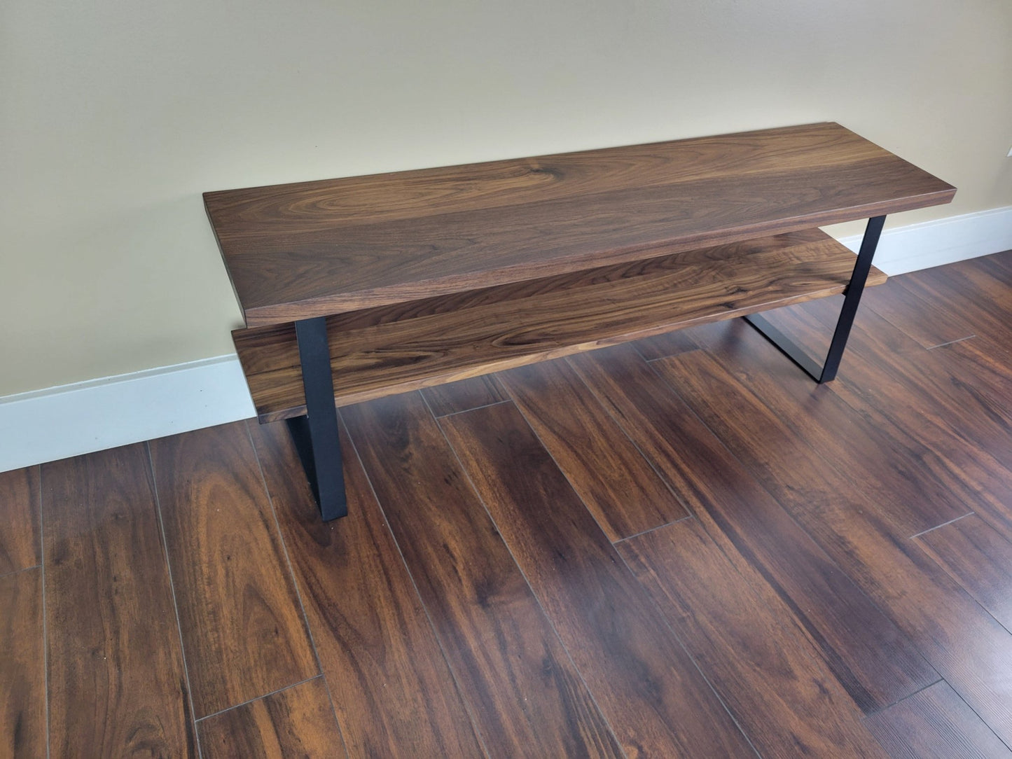 Entry Way Bench - Shoe Storage Bench - Metal Bench Legs - Icehouse Woodwork & Design