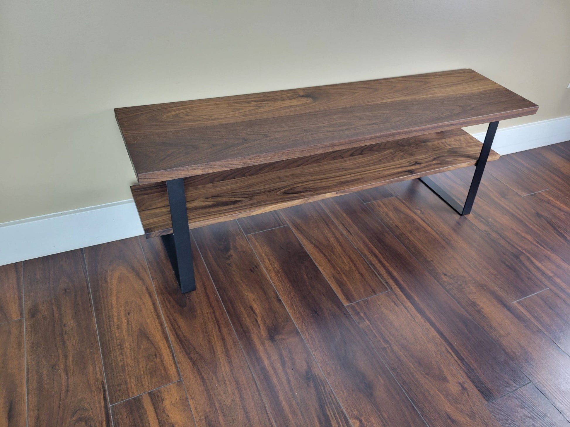 Entry Way Bench - Shoe Storage Bench - Metal Bench Legs - Icehouse Woodwork & Design