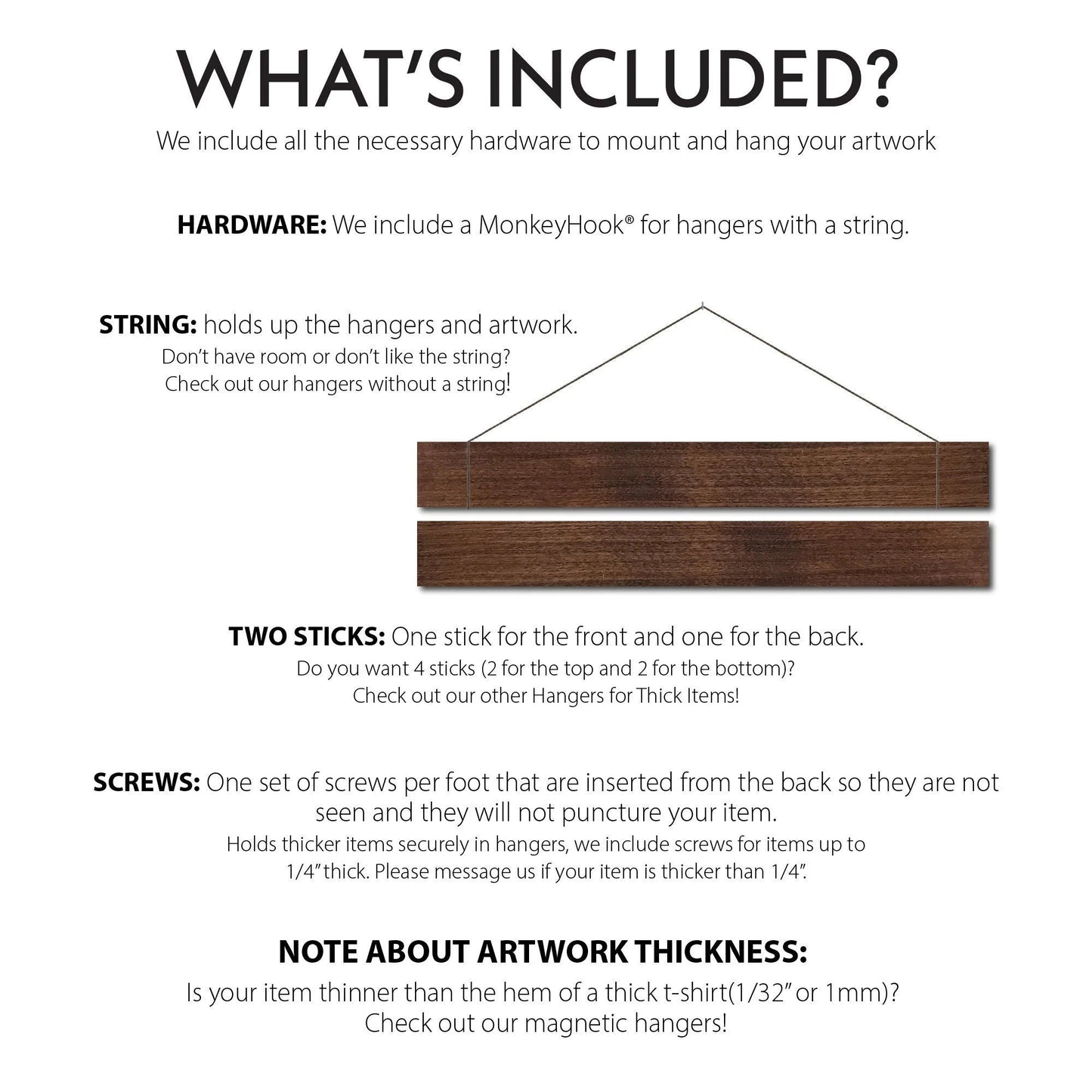 Hangers for Thick Items - Top Only - Icehouse Woodwork & Design