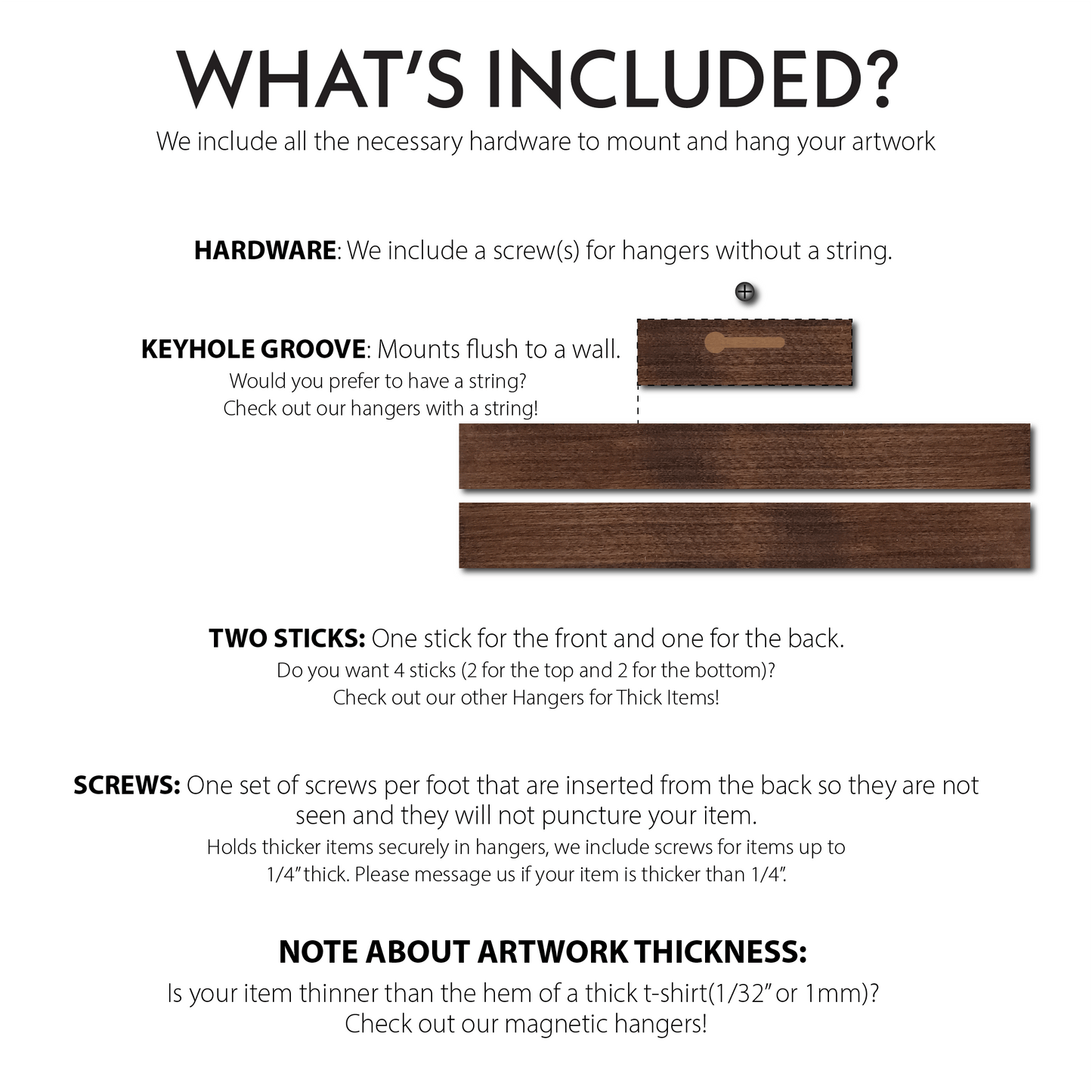 Hangers for Thick Items - Top Only - Icehouse Woodwork & Design