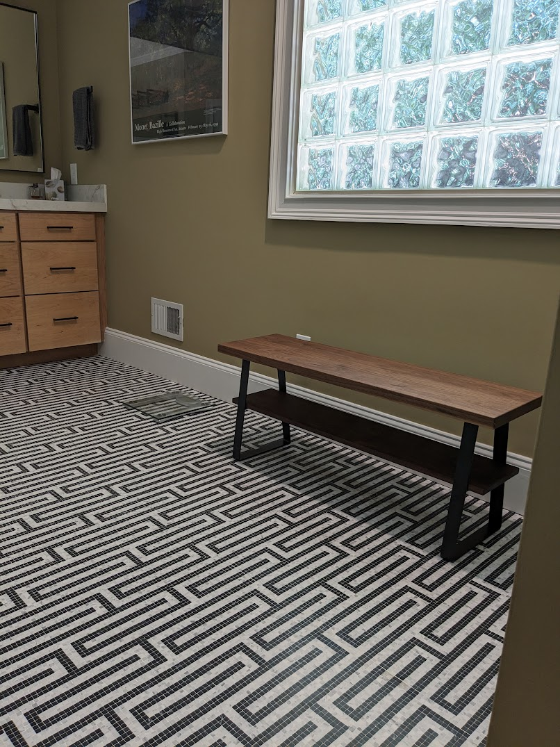 Entry Way Bench - Shoe Storage Bench - Metal Bench Legs