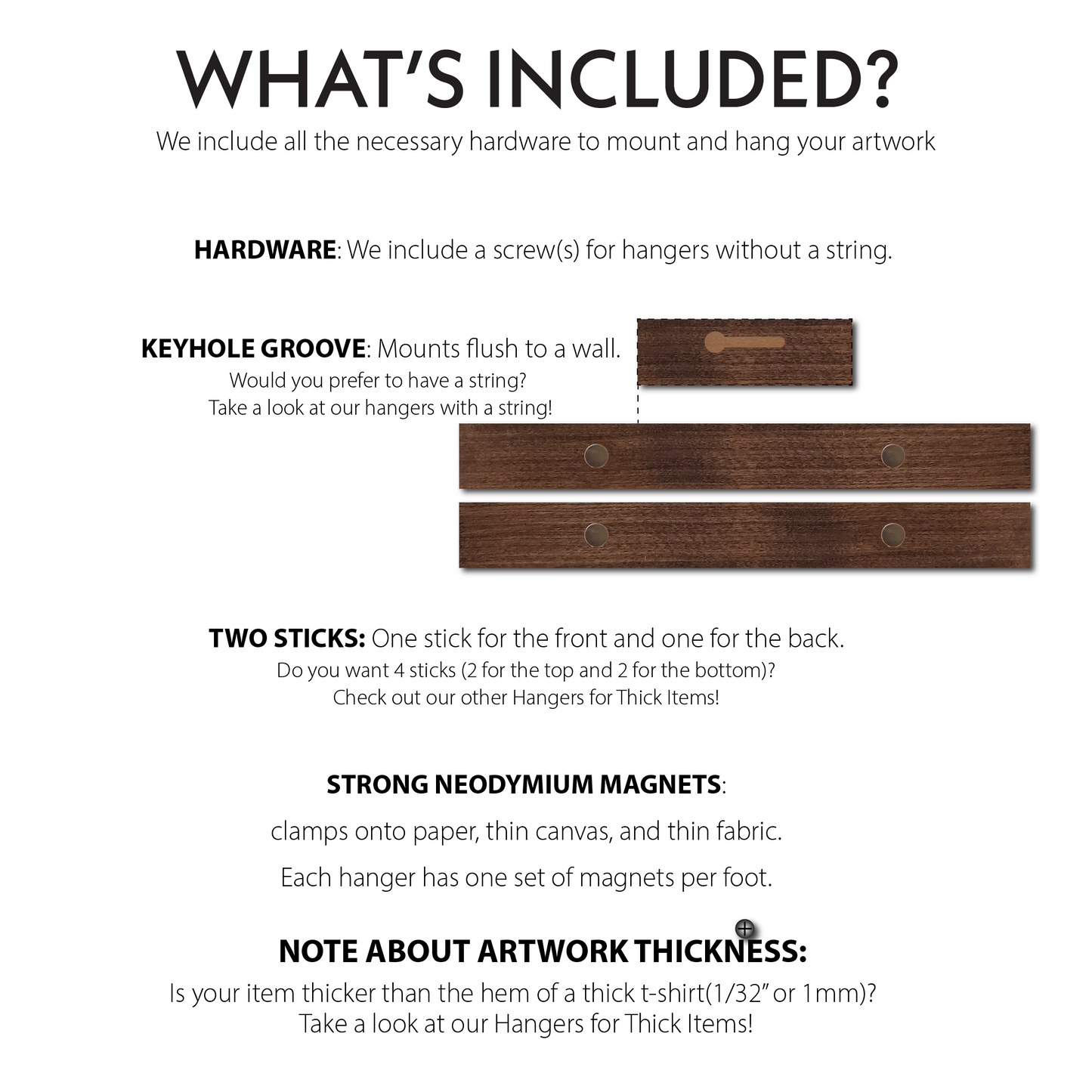 Magnetic Hangers - Top Only - Icehouse Woodwork & Design