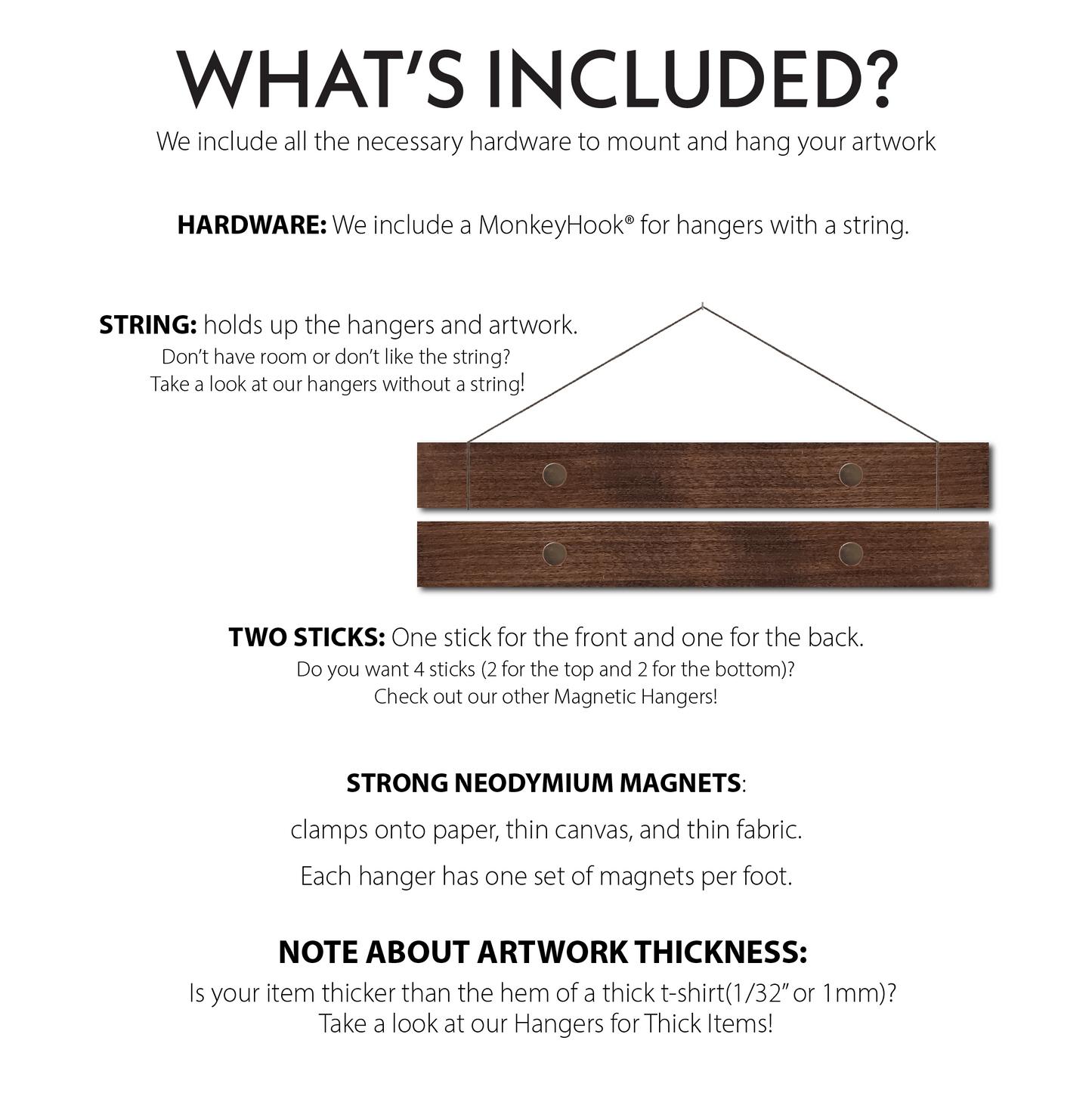 Magnetic Hangers - Top Only - Icehouse Woodwork & Design