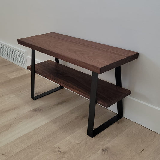 Entry Way Bench - Shoe Storage Bench - Metal Bench Legs - Icehouse Woodwork & Design