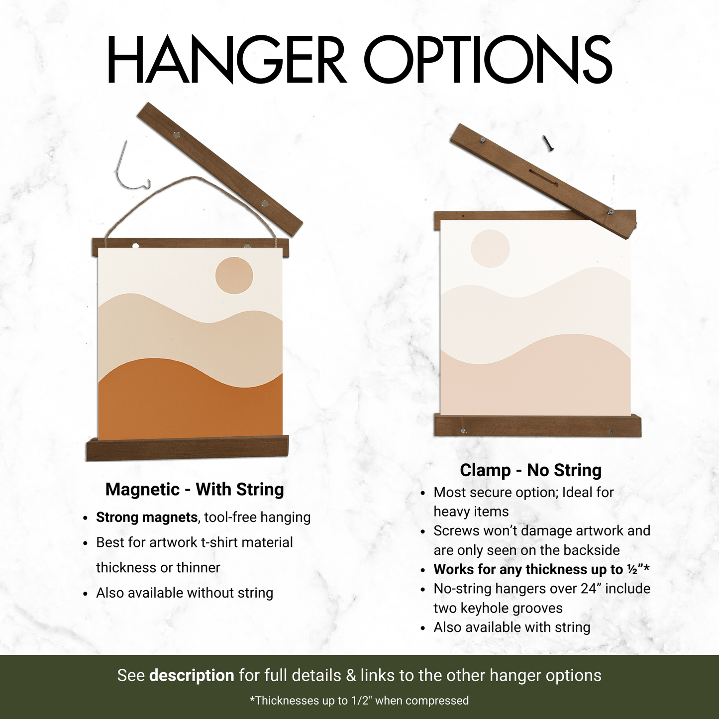 Magnetic Hangers - Top Only - Icehouse Woodwork & Design