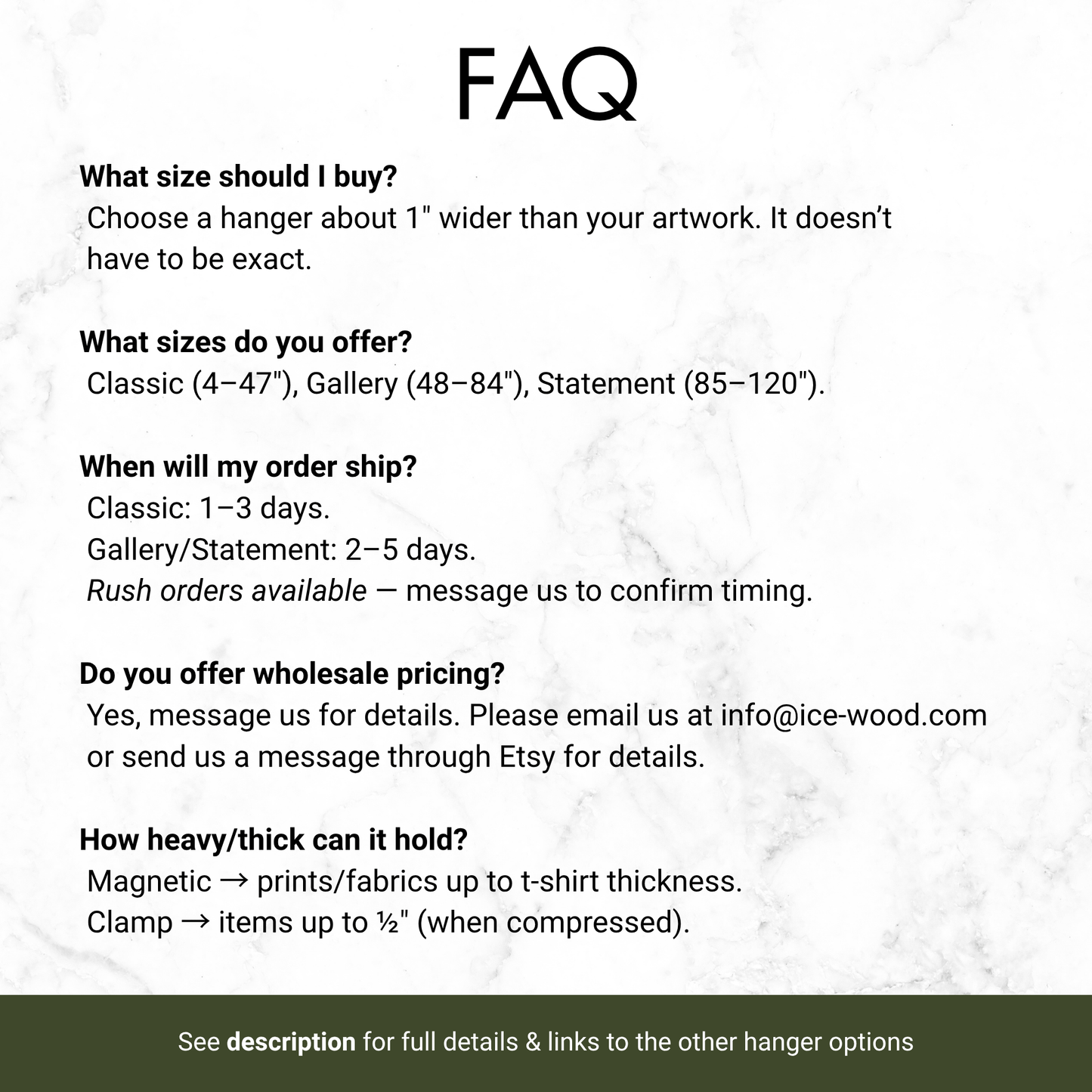 Magnetic Hangers - Top Only - Icehouse Woodwork & Design