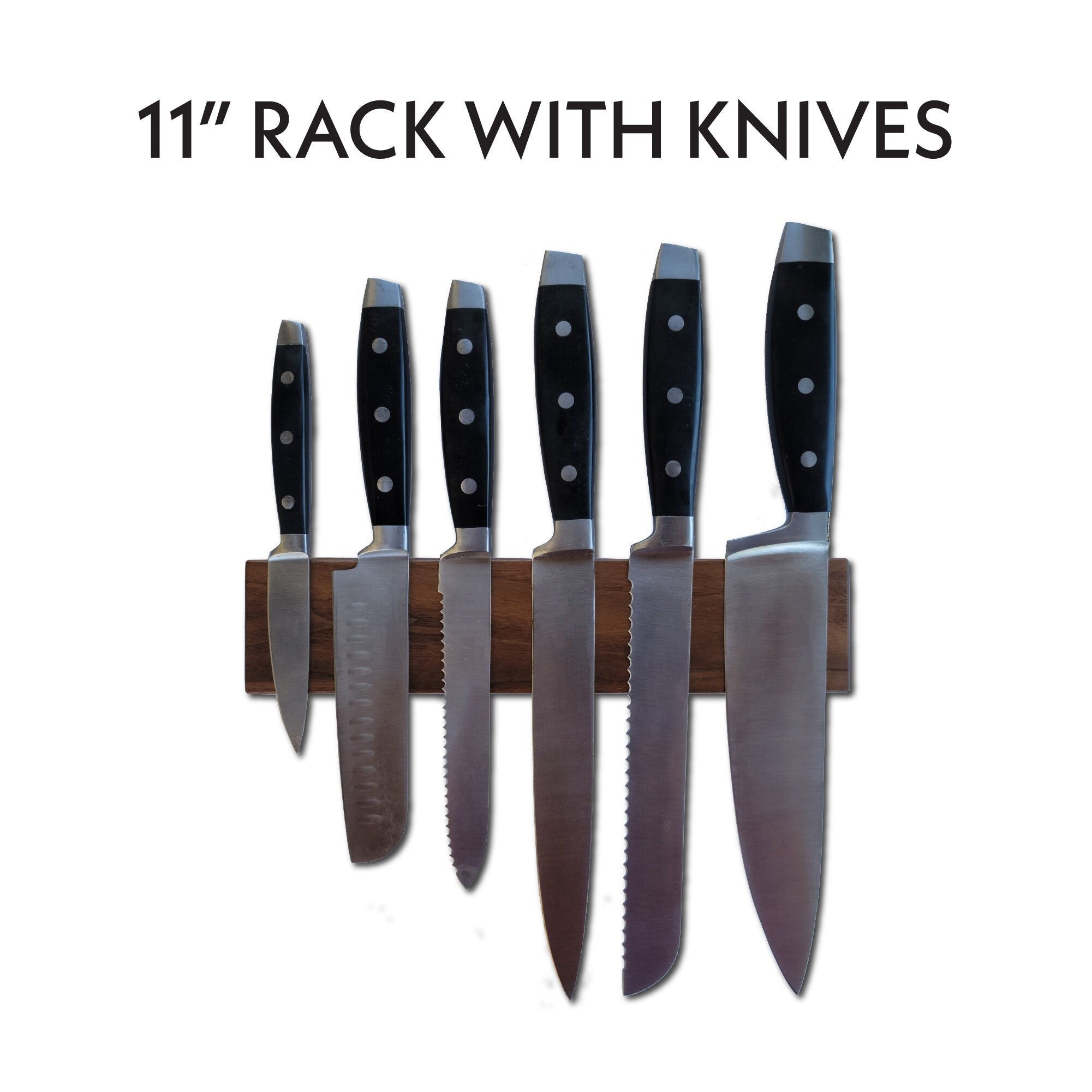 Magnetic Knife Holder – Walnut, Maple, Hickory, & Cherry – Wall Mounted Magnetic Strip – Tool Storage – Kitchenware Holder – Knives Block